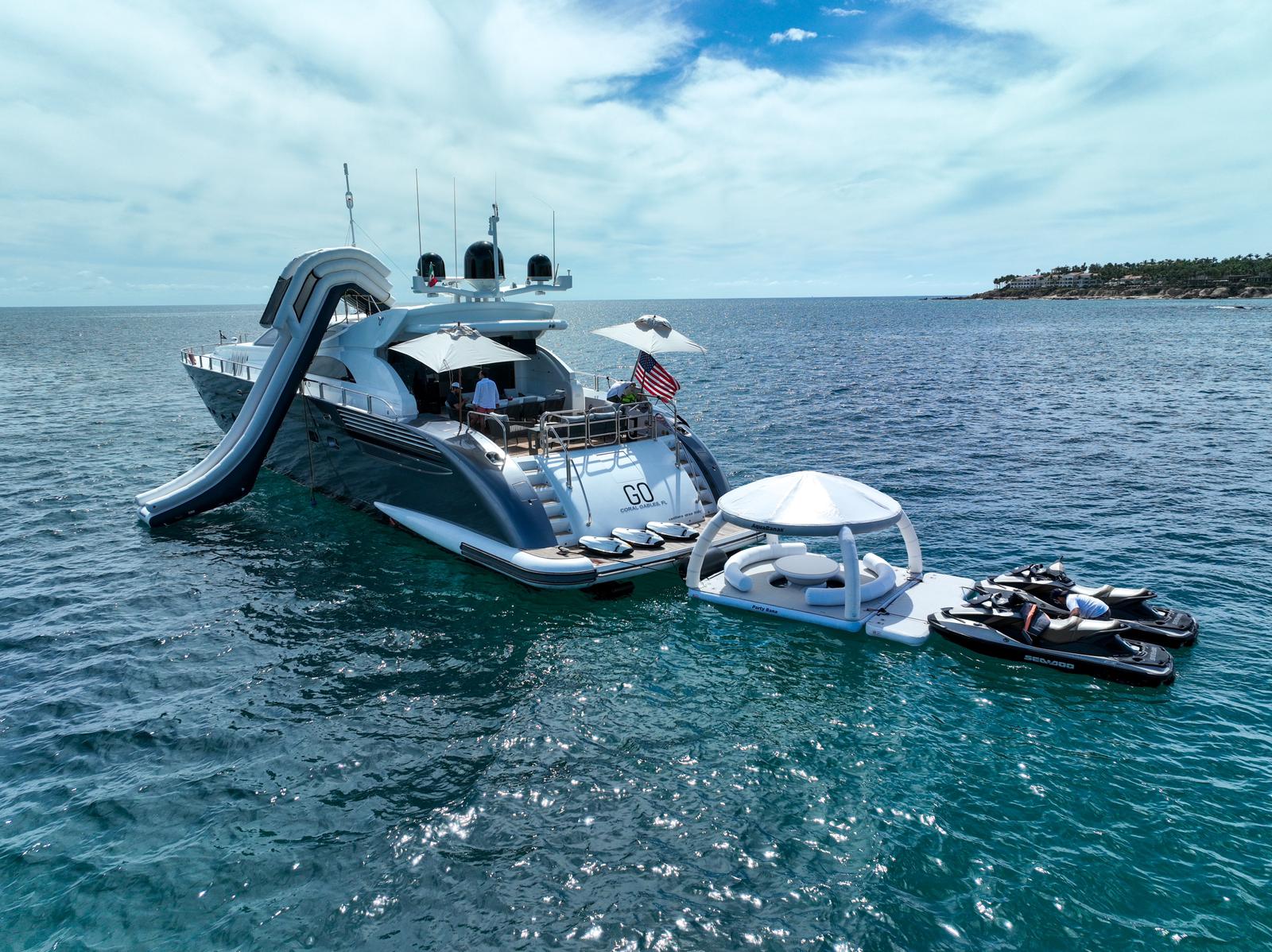 2008 Leopard 34m 112 sport yacht for sale - exterior running profile