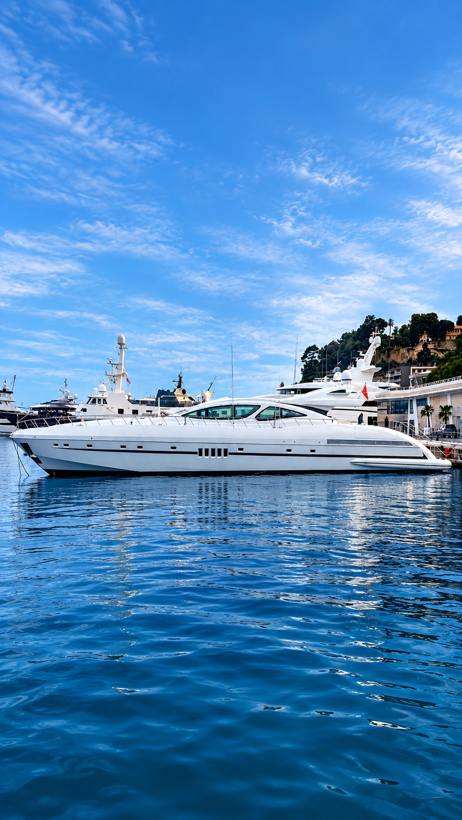 Luxury motor superyacht underway